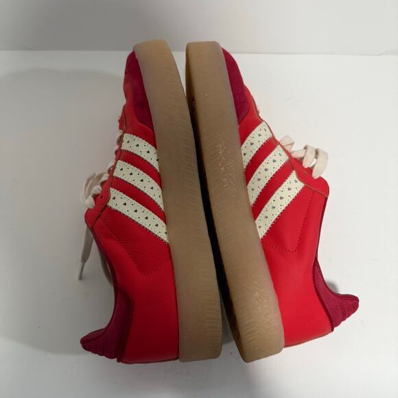 Adidas Women's Samba Valentine's Day Sneakers Red Pink 10 Platform Leather - Picture 8 of 9